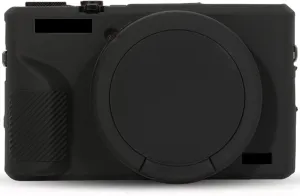 Camera Cover for Canon PowerShot G7 X Mark III (2019), G7X3 DSLR, Soft Silicone Protective Cover with Removable Lens Cap, Travel Camera Case for Photographers - Black