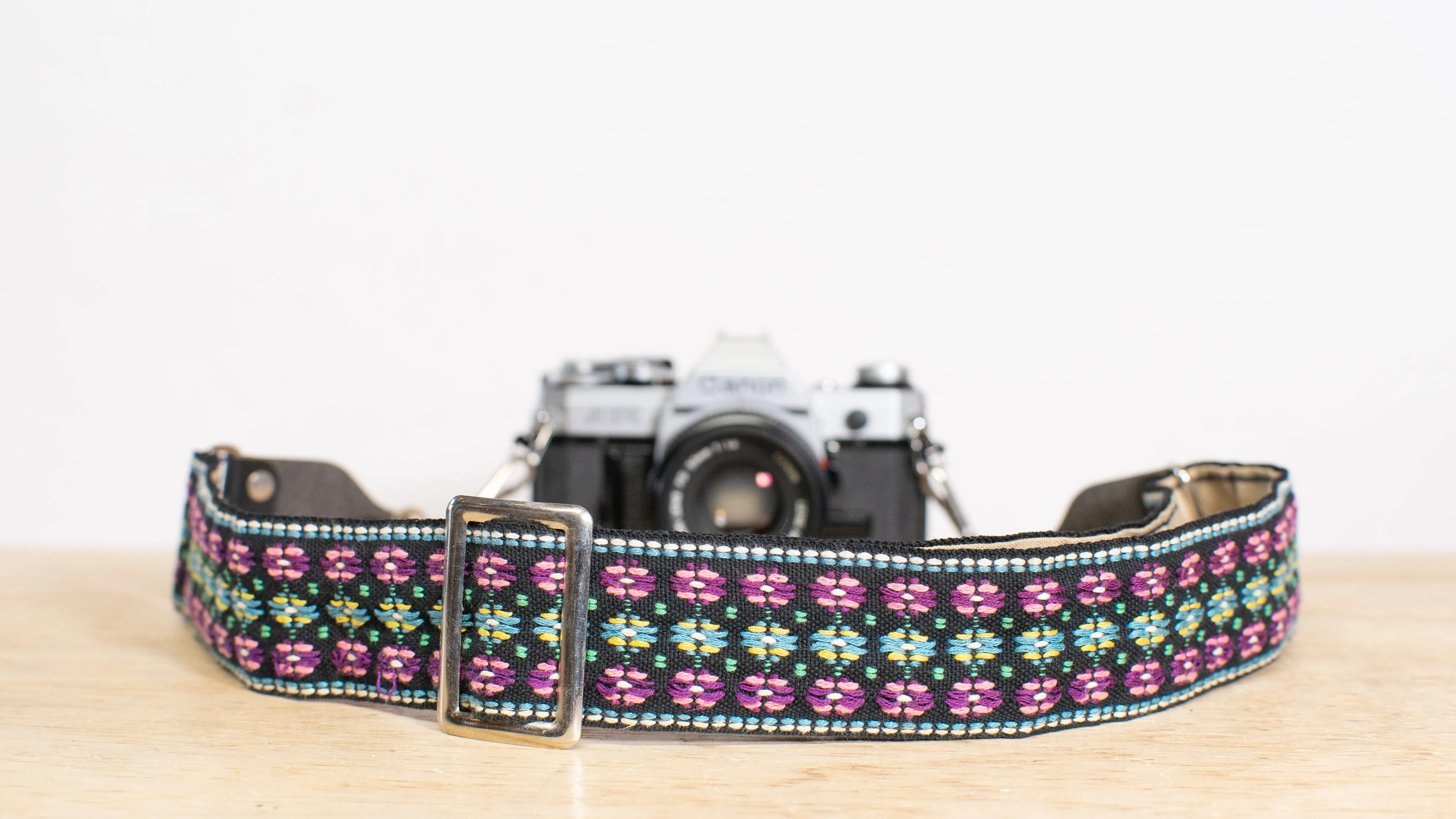 Camera Strap - Purple, Green, and Blue