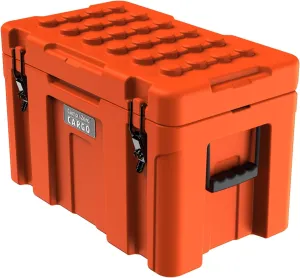 CAMP-ZERO Premium 78L Cargo & Equipment Storage Case with Coated Stainless Steel Latching and Locking System (Orange)