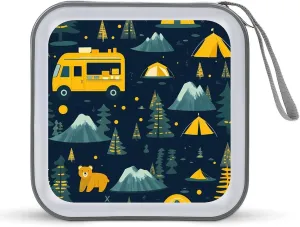 Camping Vehicles Travel Tours DVD Case Portable 40 Capacity CD Disc Collection Large Storage Disc Wallet Bag
