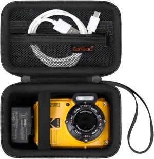 Canboc Carrying Case for Kodak PIXPRO WPZ2 Rugged Waterproof Digital Camera, Underwater Photography Camera Bag, Mesh Pocket fits USB Cable, Battery, Adapter, Black (Case Only)