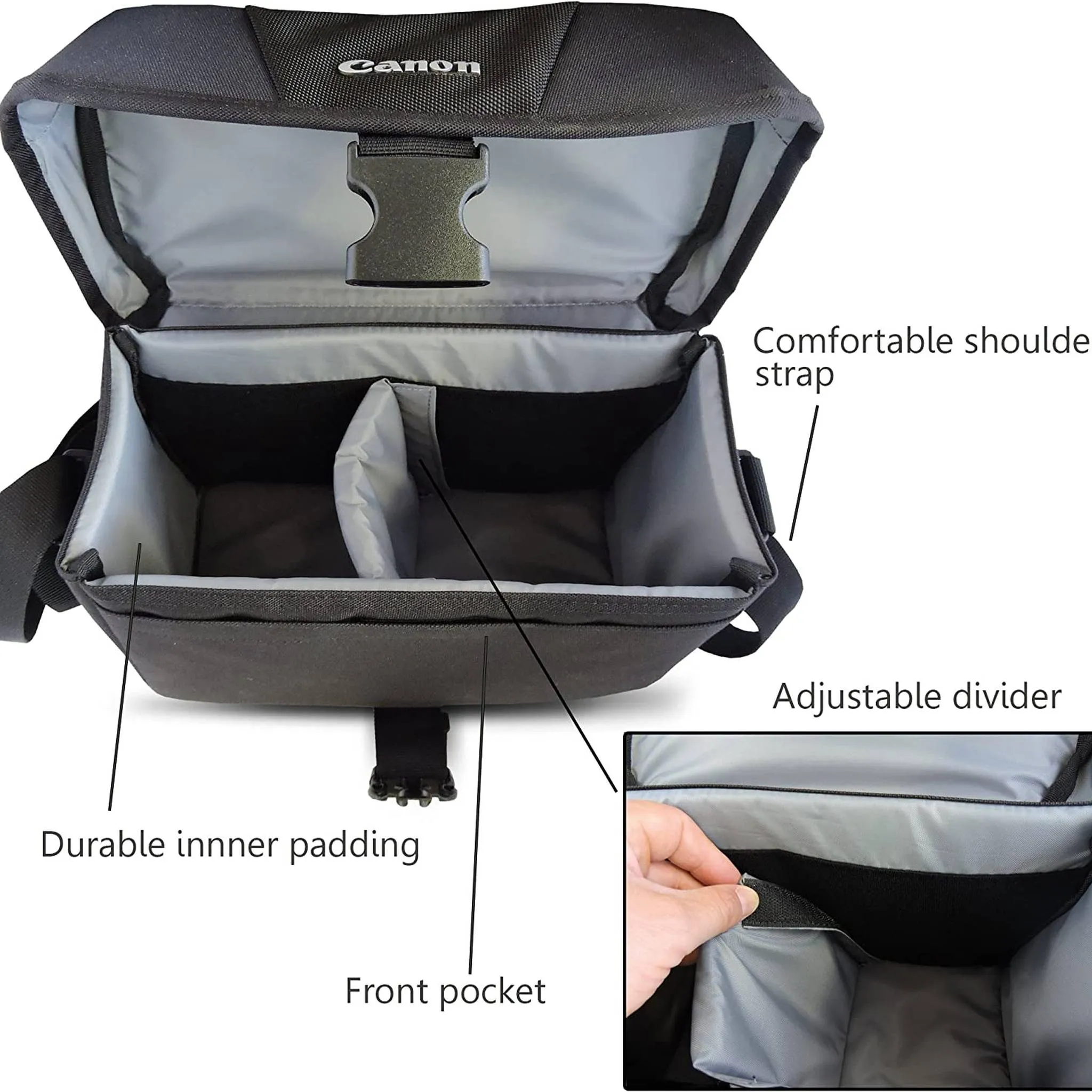 Canon 100ES Padded Digital SLR Camera Case EOS Shoulder Gadget Bag - 2 Pack