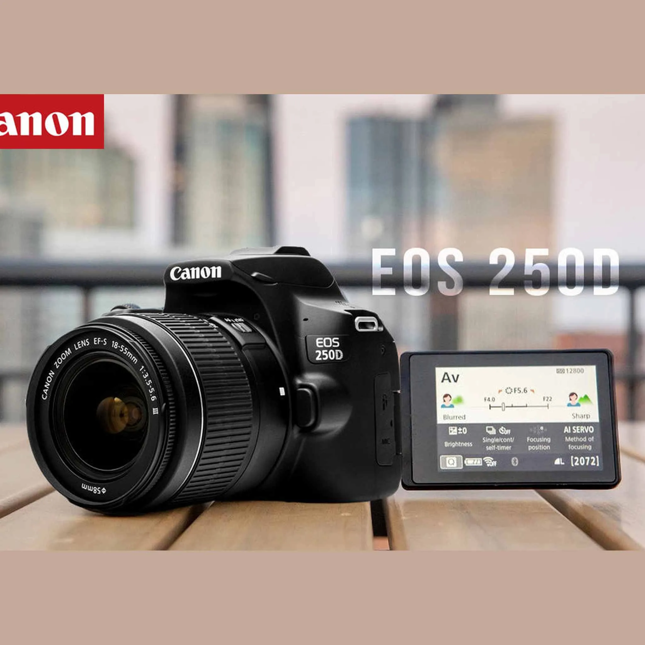 Canon EOS 250D / Rebel SL3 DSLR Camera with 18-55mm Lens (Black)   Creative Filter Set, EOS Camera Bag   Sandisk Ultra 64GB Card