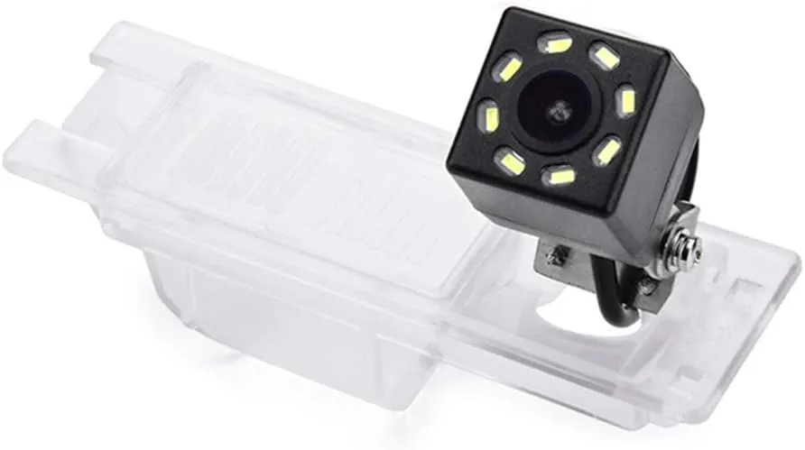 Car Rear View Camera with 4 Pin to RCA Cable Bracket License Plate Lights Housing Mount for Buick Regal/Buick Excelle XT/Chevrolet Vectra/Chevrolet Malibu/Vauxhall (8 LED Angle)