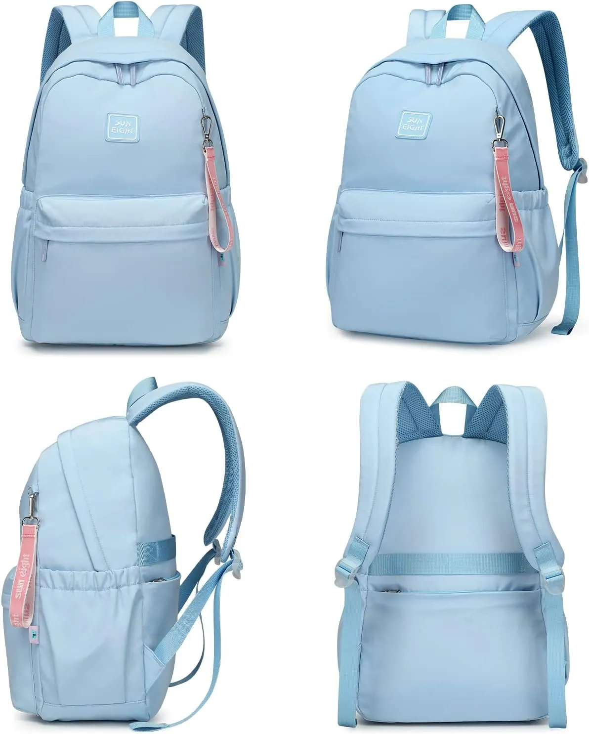 Caran·Y 30L Kids Backpack for Girls & Boys Ages 6-18 -Lightweight School Backpack Multi-Pocket Design Adjustable Straps Durable Water-Resistant Aqua Blue Ideal for Elementary to High School Students