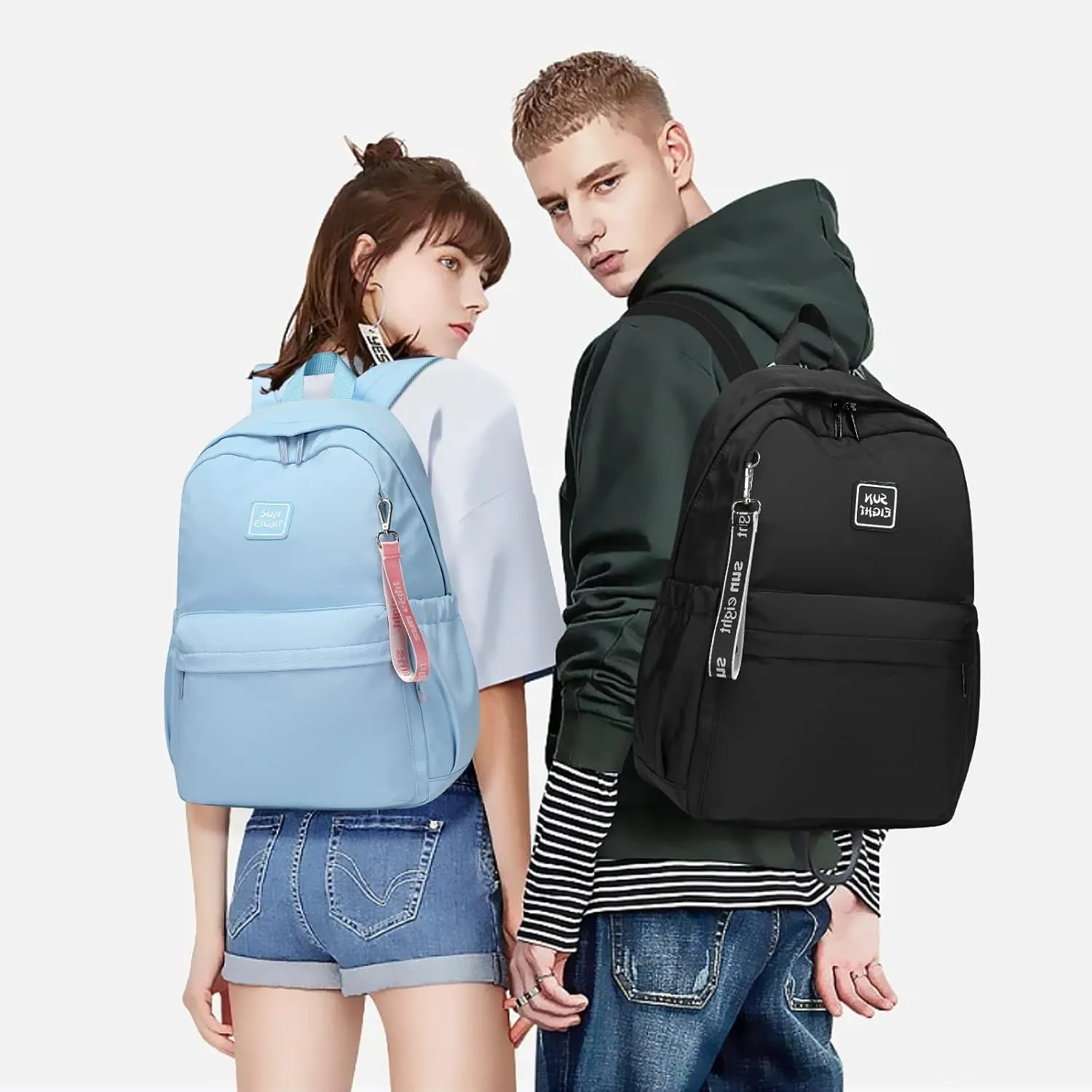 Caran·Y 30L Kids Backpack for Girls & Boys Ages 6-18 -Lightweight School Backpack Multi-Pocket Design Adjustable Straps Durable Water-Resistant Aqua Blue Ideal for Elementary to High School Students