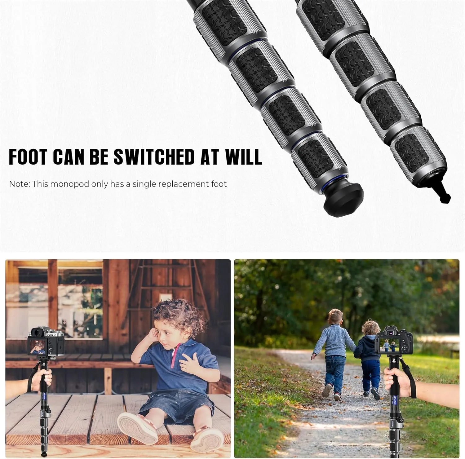 Carbon Fiber Camera Monopod Lightweight Travel Quick Lock System, Maximum Load 40kg, 360° Panoramic Camera Stand, Waterproof System (MPC-366C)