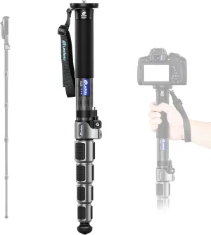 Carbon Fiber Camera Monopod Lightweight Travel Quick Lock System, Maximum Load 40kg, 360° Panoramic Camera Stand, Waterproof System (MPC-366C)