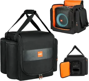 Carrying Case Travel Bag Compatible with JBL Partybox Encore Essential,Portable Speaker Tote Bag fits for Encore with Shoulder Strap & Extra Pockets for Microphone,Charger,Cable,Accessories(Black)