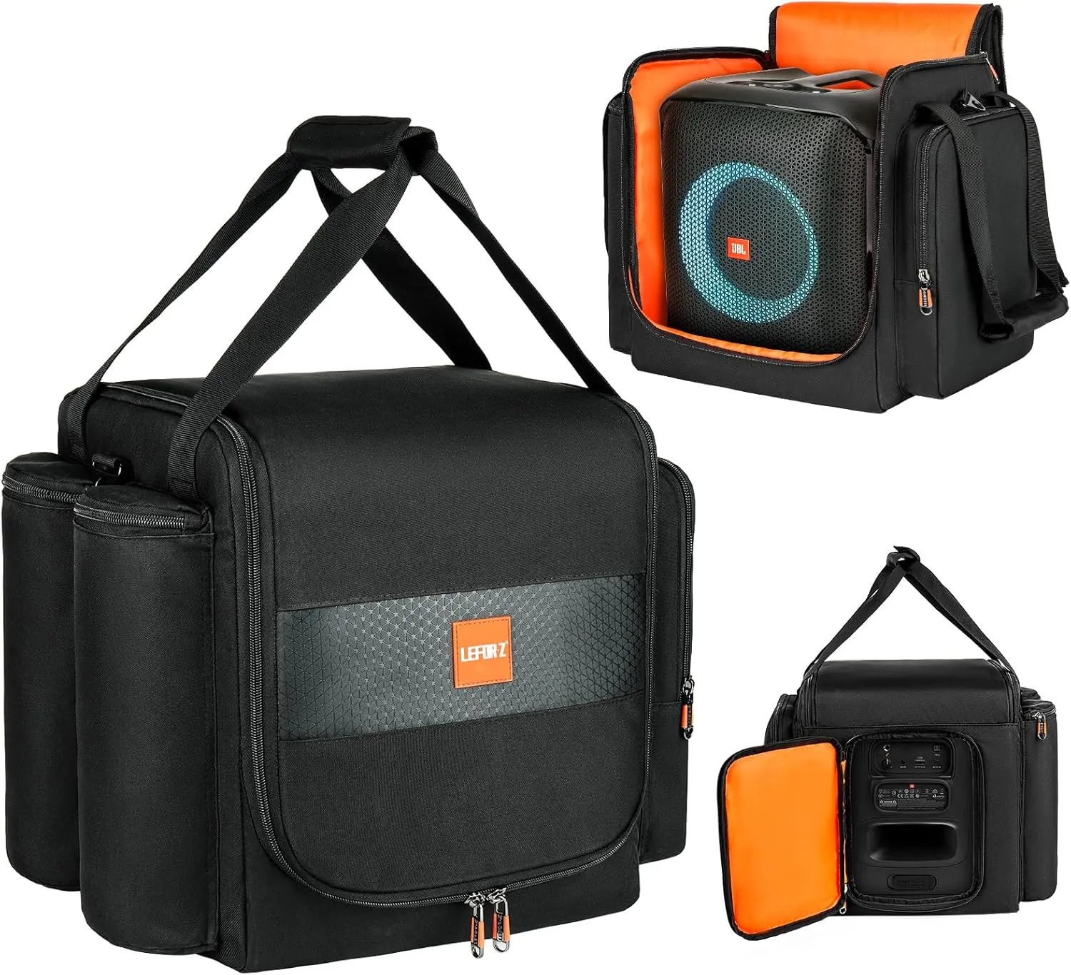 Carrying Case Travel Bag Compatible with JBL Partybox Encore Essential,Portable Speaker Tote Bag fits for Encore with Shoulder Strap & Extra Pockets for Microphone,Charger,Cable,Accessories(Black)
