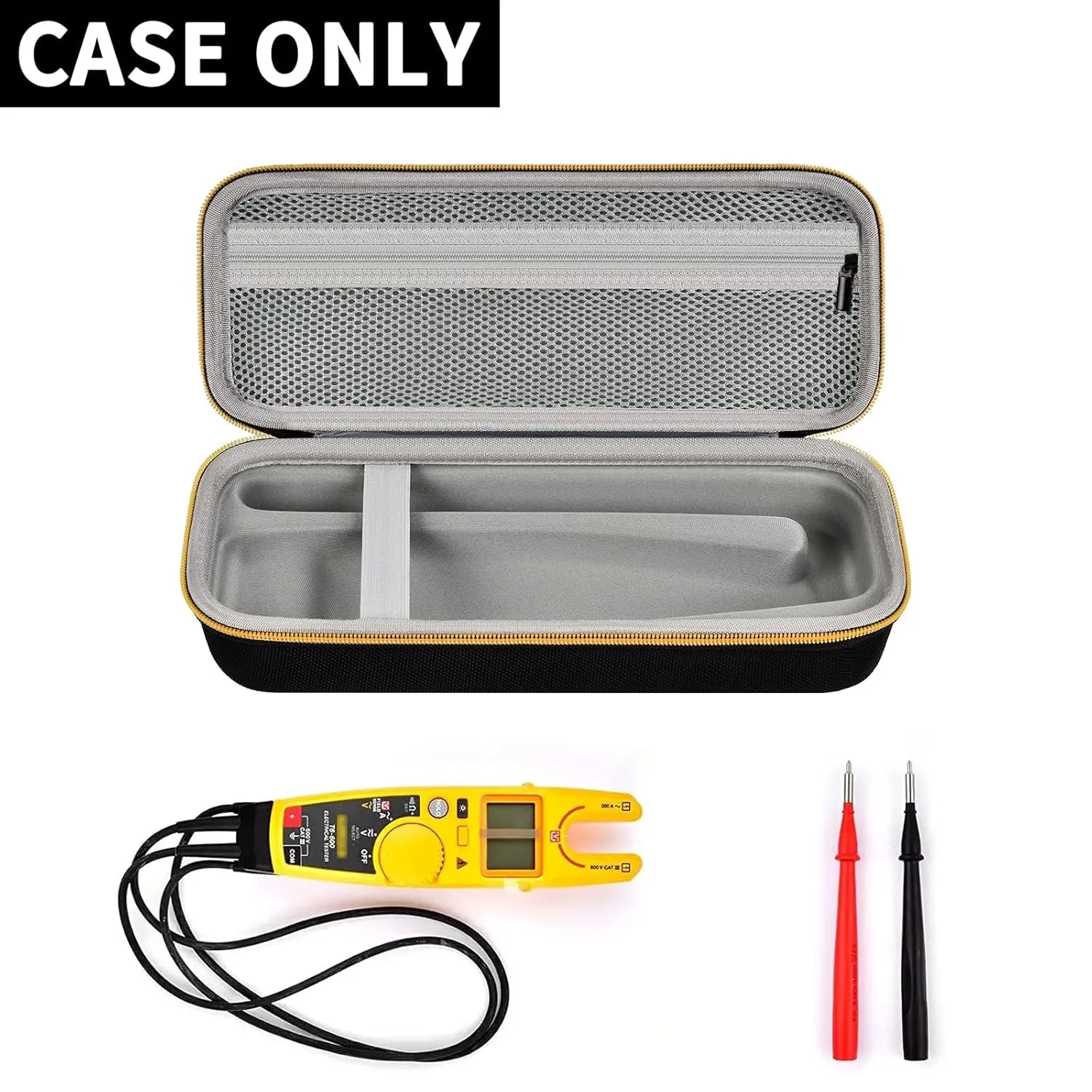 Case Compatible with Fluke T5-1000/ T5 600/ T6-1000/ T6 600 Electrical Voltage, Continuity and Current Tester Meter Organizer Holder - Gray (Box Only)