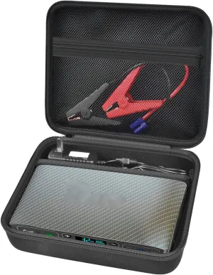 Case Compatible with Halo Bolt Air 58830 Mwh/for ACDC Max 55500 mWh/for Air  Portable Emergency Power Kit with Dividers, Jump Starter Storage Holder Bag for AC Inverter and Accessories-Black
