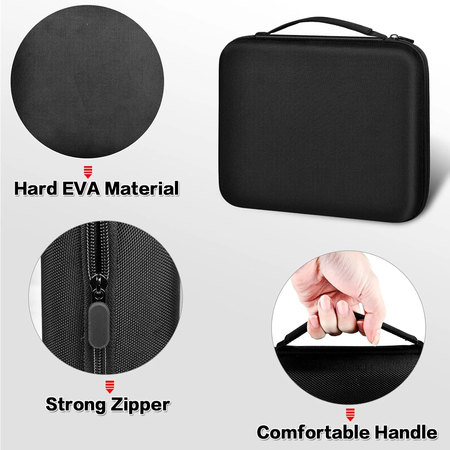 Case Compatible with Halo Bolt Air 58830 Mwh/for ACDC Max 55500 mWh/for Air  Portable Emergency Power Kit with Dividers, Jump Starter Storage Holder Bag for AC Inverter and Accessories-Black