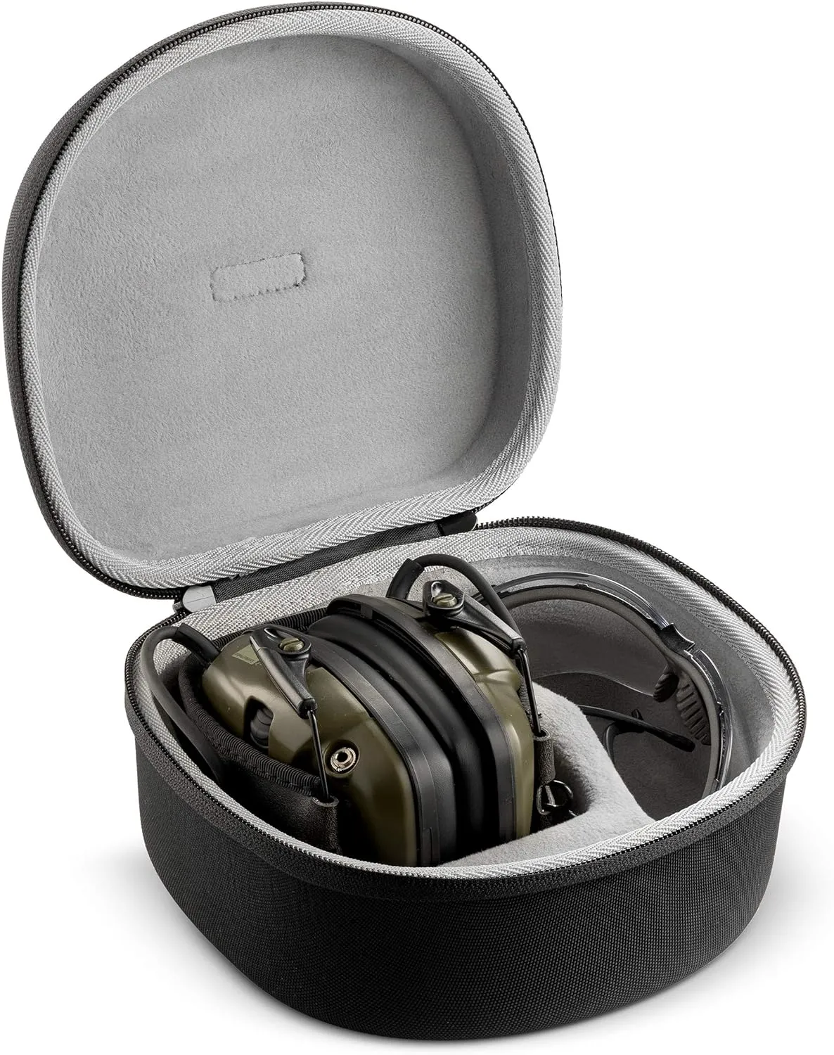 caseling Earmuff & Glasses Case. Fits Howard Leight by Honeywell Impact Sport Sound Amplification Electronic Shooting Earmuff. & Genesis Sharp-Shooter Safety Eyewear Glasses.