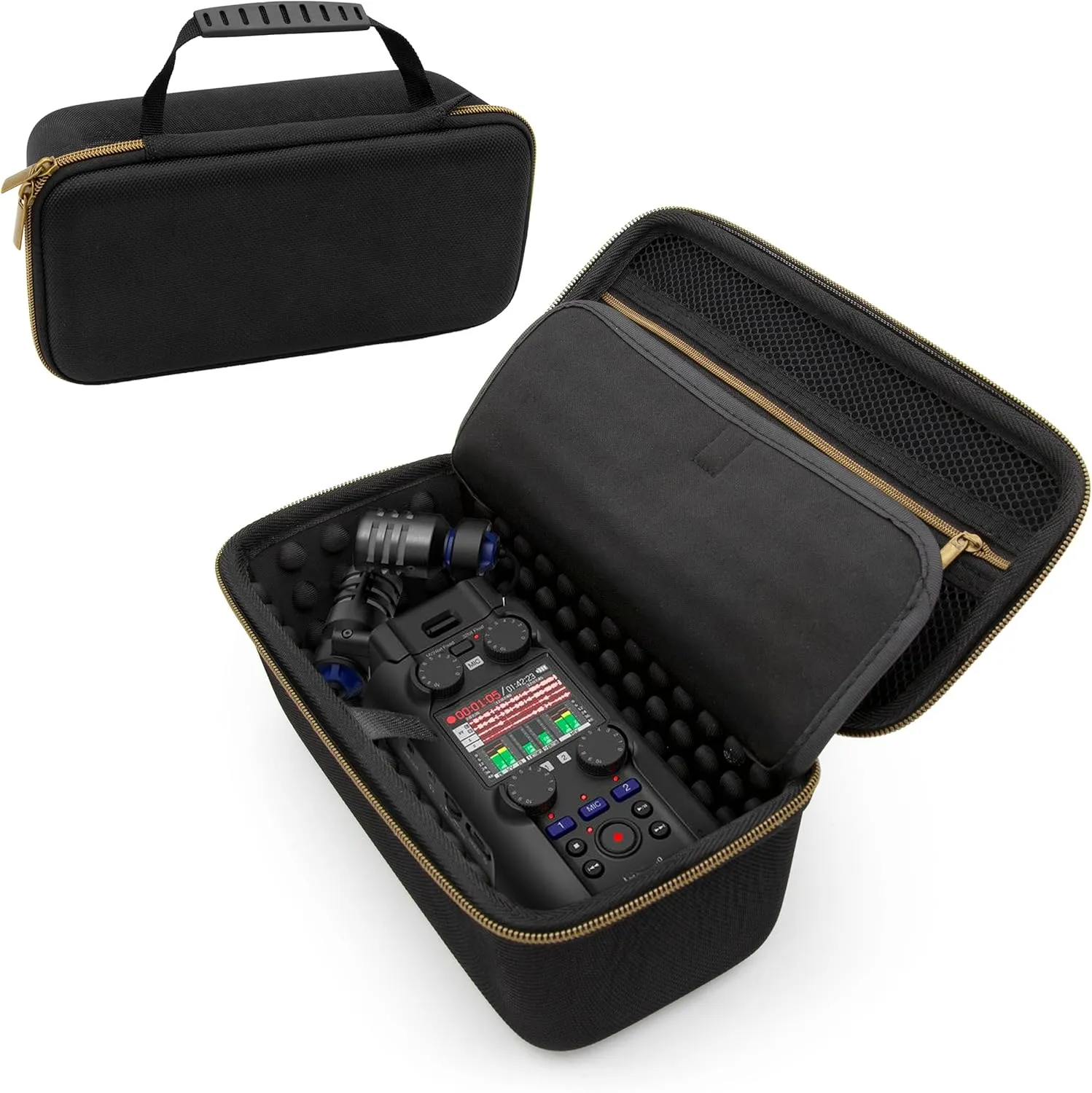 CASEMATIX Hard Travel Case Compatible with Zoom H5studio Handy Recorder and Portable Voice Recorder Accessories - Includes Carry Case Only for Handheld Recorders