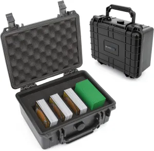 CASEMATIX Waterproof Trading Card Case for 550 Cards - Hard Shell Trading Card Box with Customizable Foam Compatible with Magic The Gathering, Cards Against Humanity and Standard TCGs
