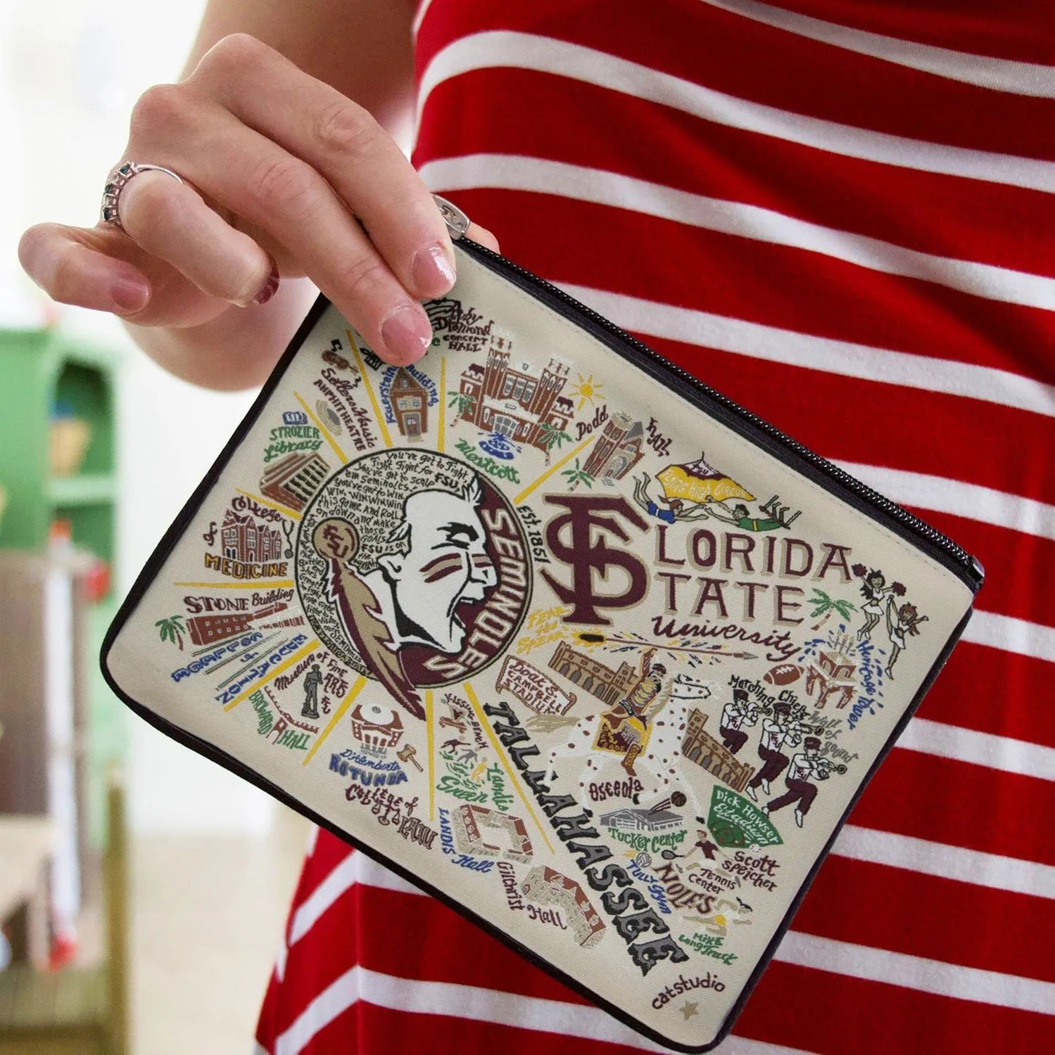 catstudio Florida State University Zipper Pouch Purse | Holds Your Phone, Coins, Pencils, Makeup, Dog Treats, & Tech Tools