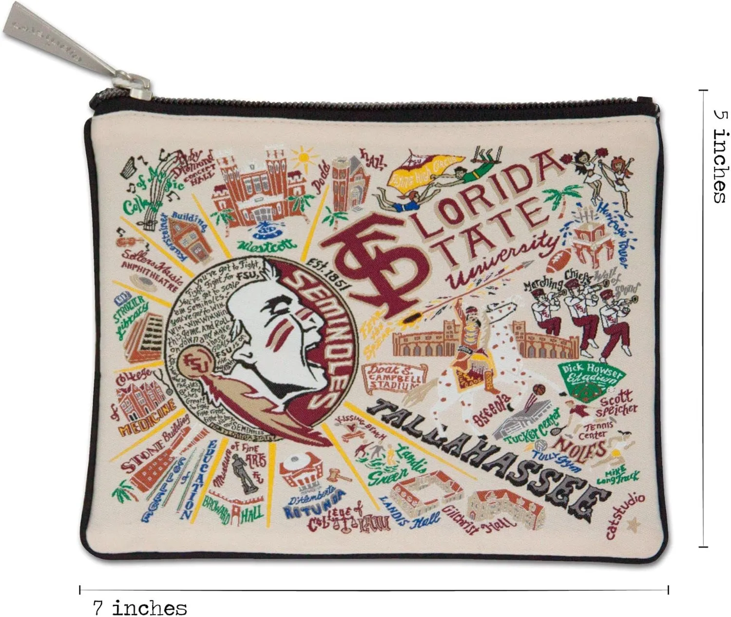 catstudio Florida State University Zipper Pouch Purse | Holds Your Phone, Coins, Pencils, Makeup, Dog Treats, & Tech Tools