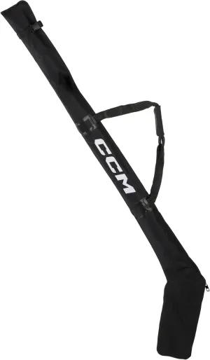 CCM Hockey Stick Bag, Polyester, Can Fit up to 4 Senior Sticks, Padded Shoulder Strap, Adjustable Buckle Strap, Black