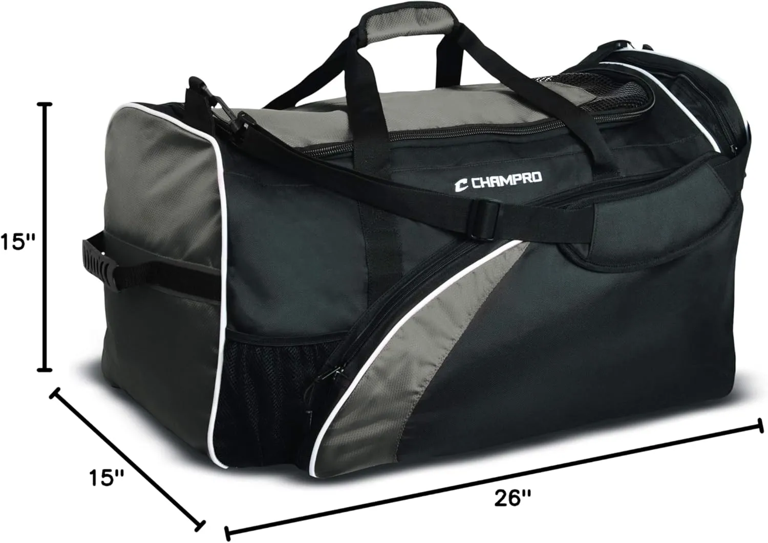 CHAMPRO Varsity Football Equipment Bag With Shoulder Carry Strap, Laundry and Helmet Bags