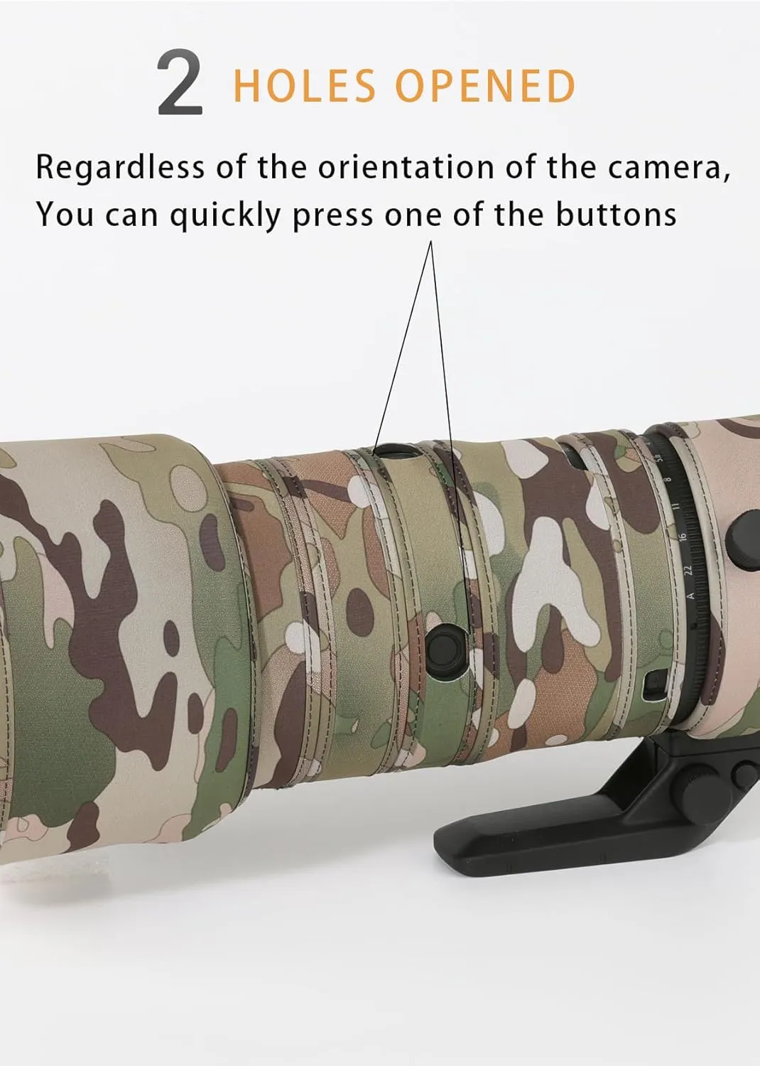CHASING BIRDS Camouflage Waterproof Lens Coat for Canon RF 70-200mm F2.8 L is USM Z Rainproof Lens Protective Cover (Shadow Black, with RF 1.4X)