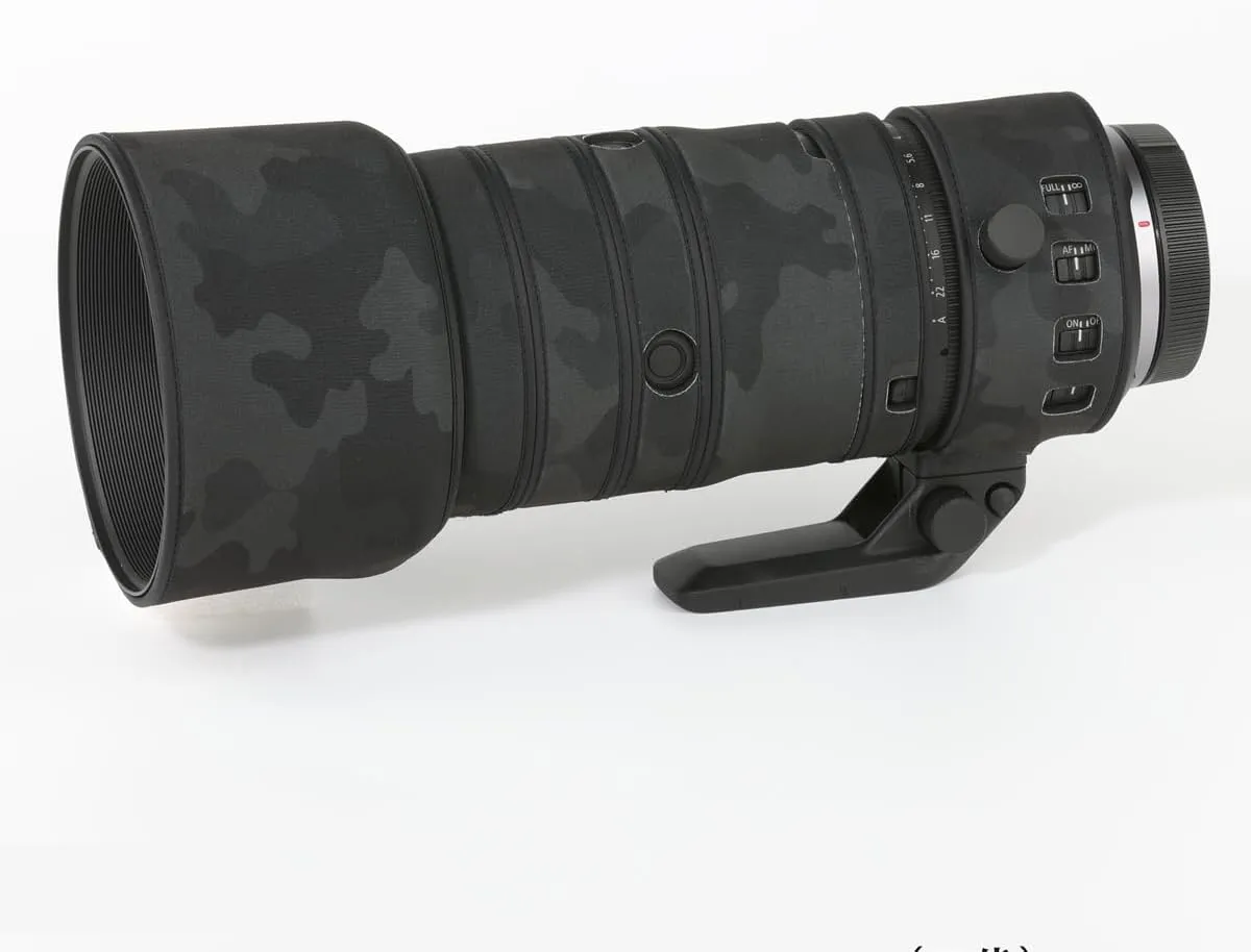 CHASING BIRDS Camouflage Waterproof Lens Coat for Canon RF 70-200mm F2.8 L is USM Z Rainproof Lens Protective Cover (Shadow Black, with RF 1.4X)