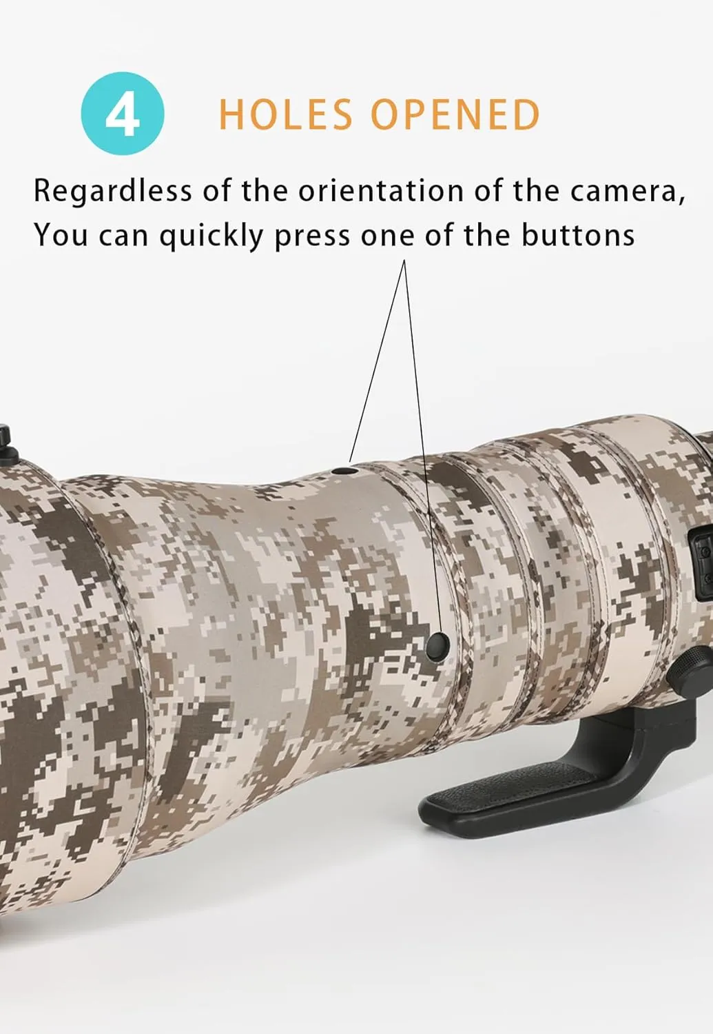 CHASING BIRDS Camouflage Waterproof Lens Coat for Nikon Z 400mm f/2.8 TC VR S Rainproof Lens Protective Cover (Shadow Black)