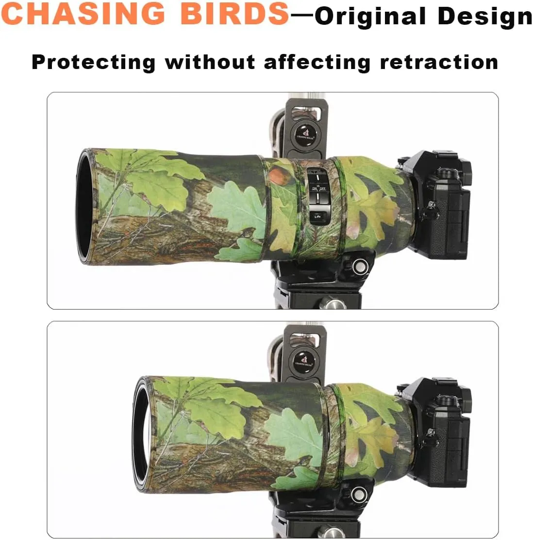 CHASING BIRDS Camouflage Waterproof Lens Coat for Olympus 300mm F4.0 is PRO Rainproof Lens Protective Cover (New Reed Camouflage)