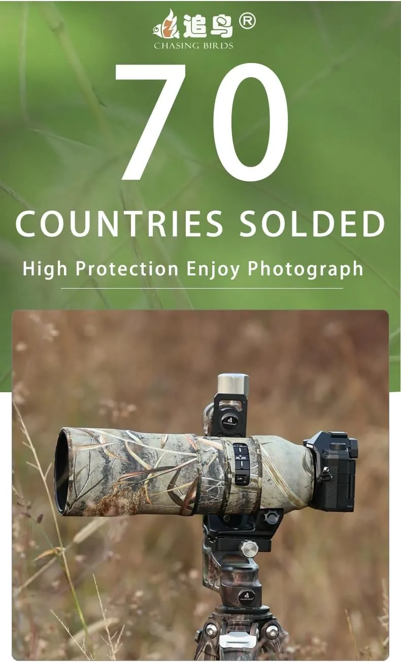 CHASING BIRDS Camouflage Waterproof Lens Coat for Olympus 300mm F4.0 is PRO Rainproof Lens Protective Cover (New Reed Camouflage)
