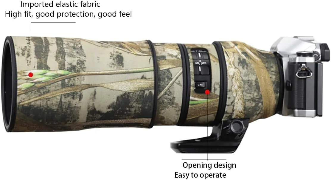 CHASING BIRDS Camouflage Waterproof Lens Coat for Olympus 300mm F4.0 is PRO Rainproof Lens Protective Cover (New Reed Camouflage)