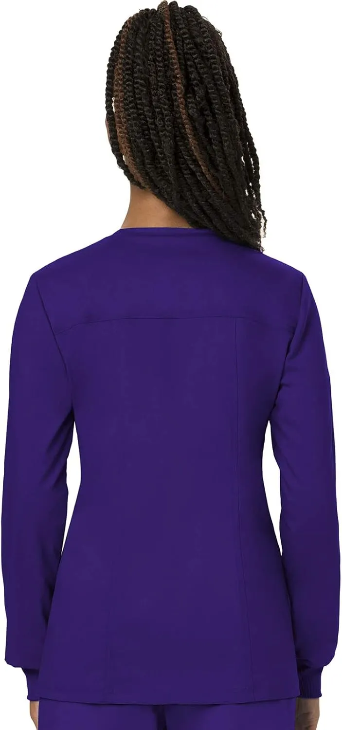 Cherokee Scrub Jackets For Woman, Snap Front with 3 Pockets & 2 way Stretch - WW310