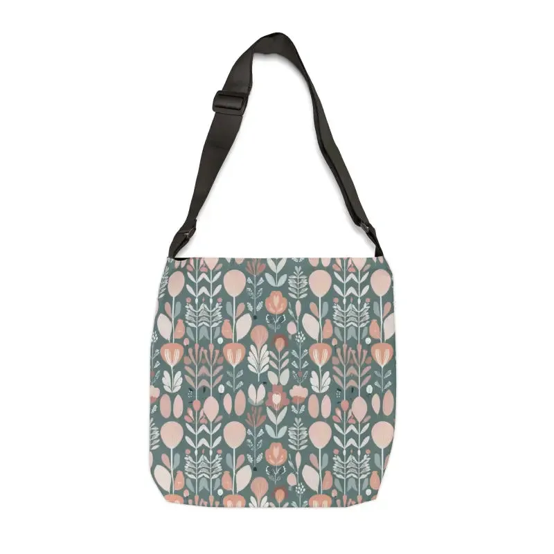 Chic Floral Tote Bag with Zipper and Adjustable Straps