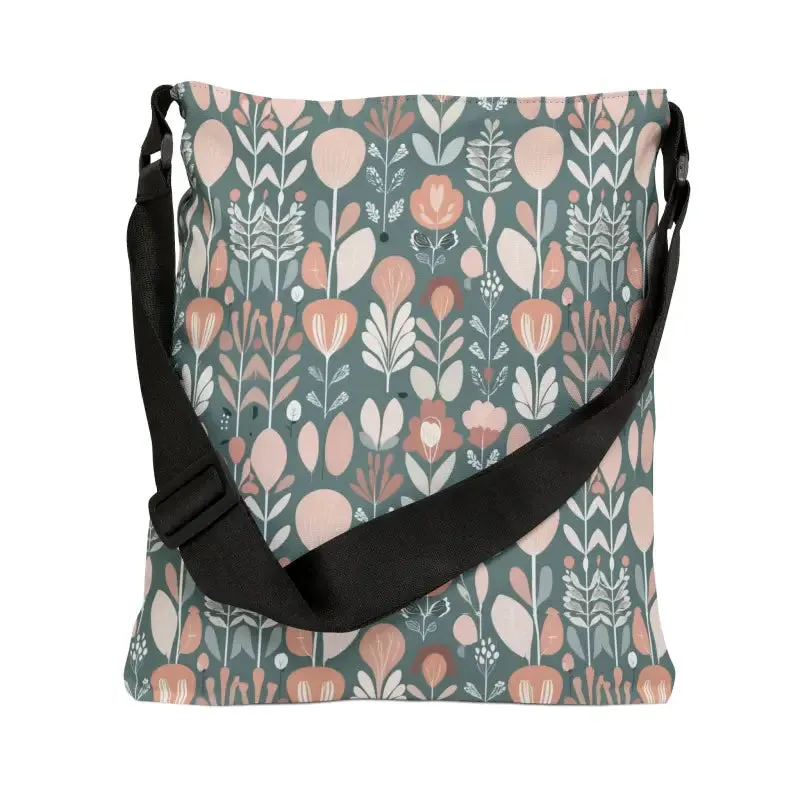 Chic Floral Tote Bag with Zipper and Adjustable Straps