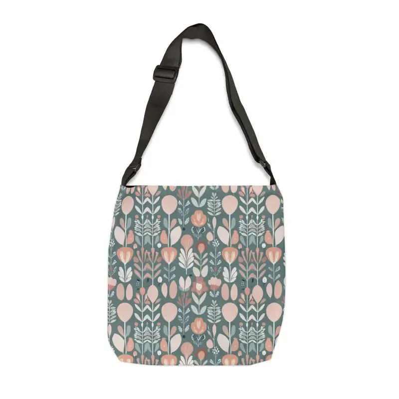 Chic Floral Tote Bag with Zipper and Adjustable Straps