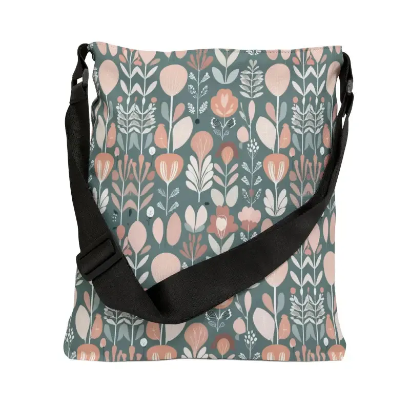 Chic Floral Tote Bag with Zipper and Adjustable Straps