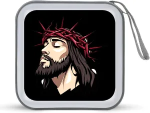 Christ Crrown of Thorns CD Case Portable DVD Holder Storage Organizer for Home Travel