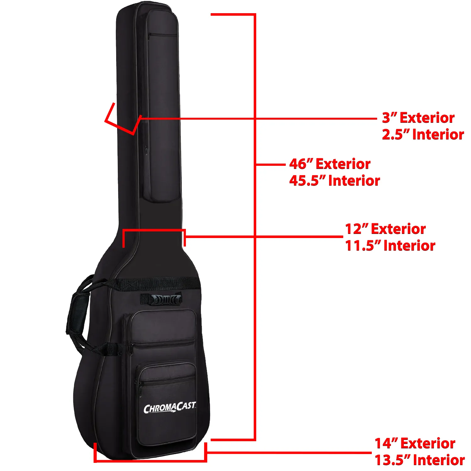 ChromaCast Electric Bass Guitar Padded Gig Bag