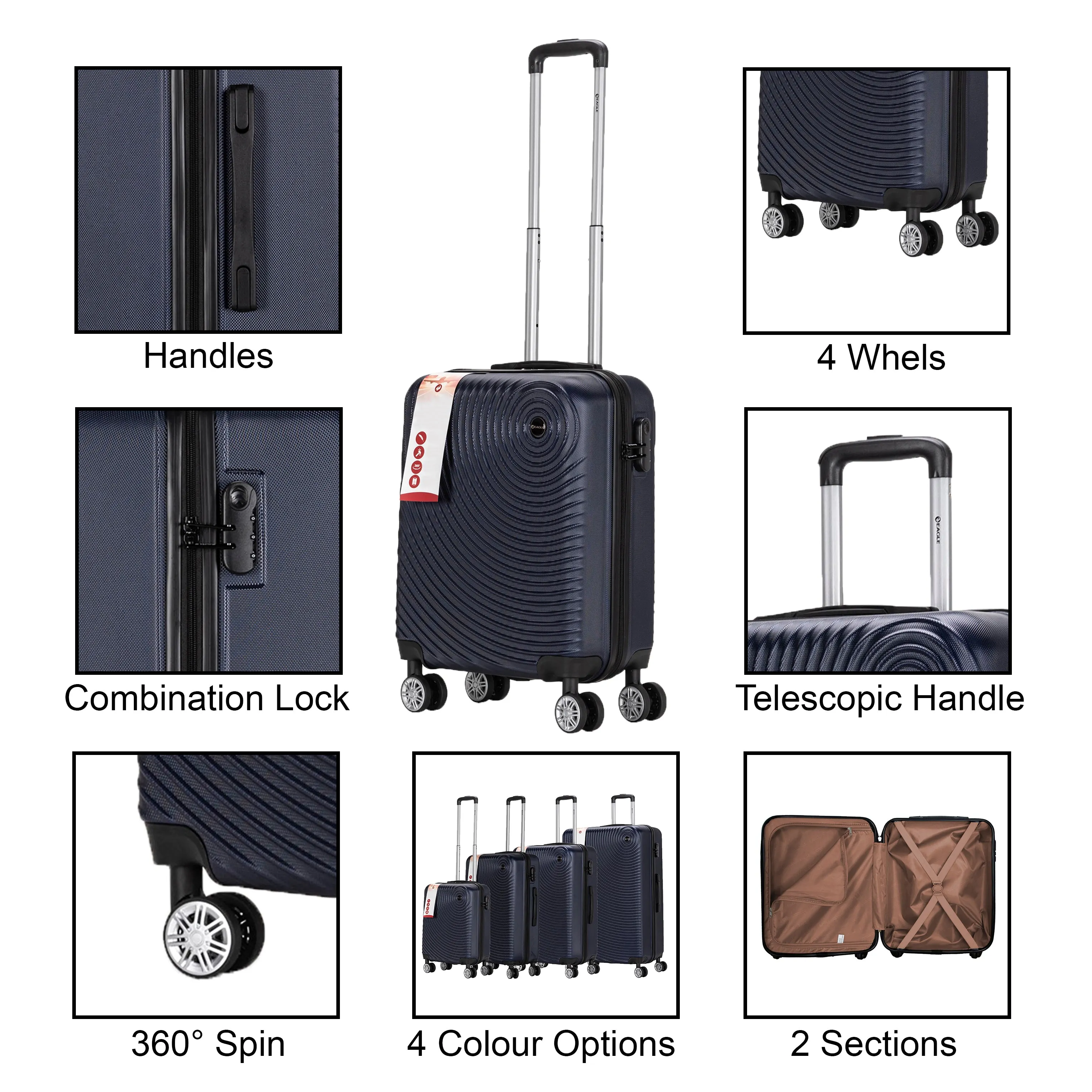 Circle ABS Hard Shell Suitcase Navy