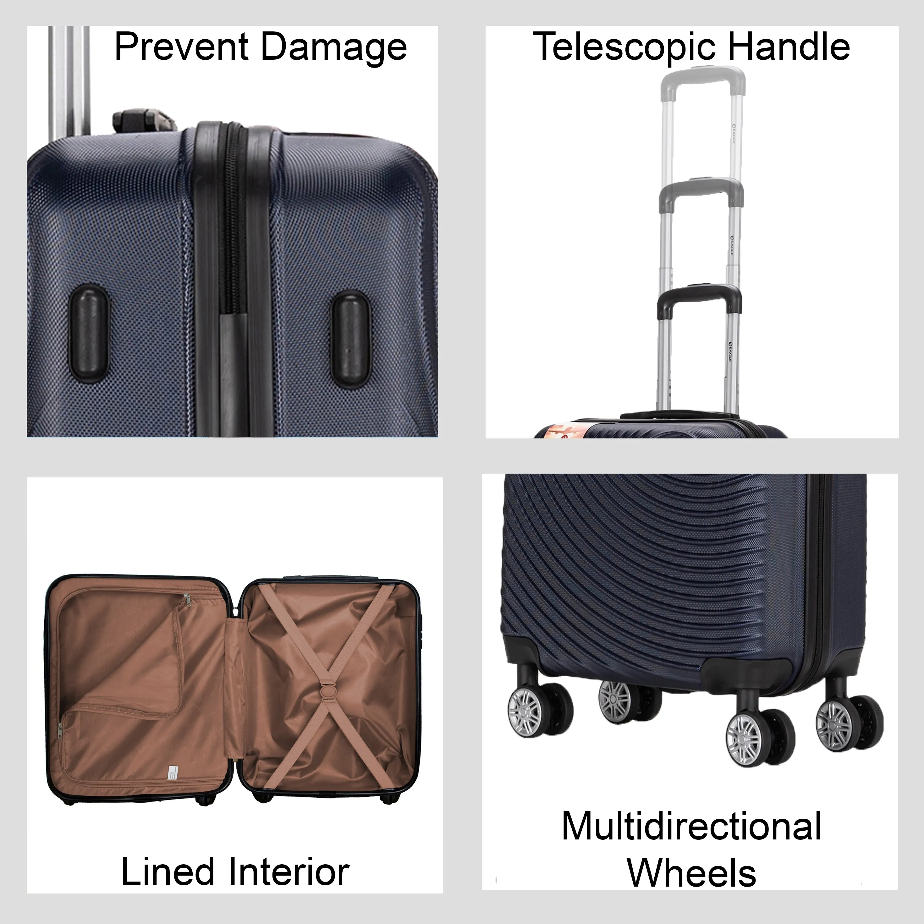Circle ABS Hard Shell Suitcase Navy