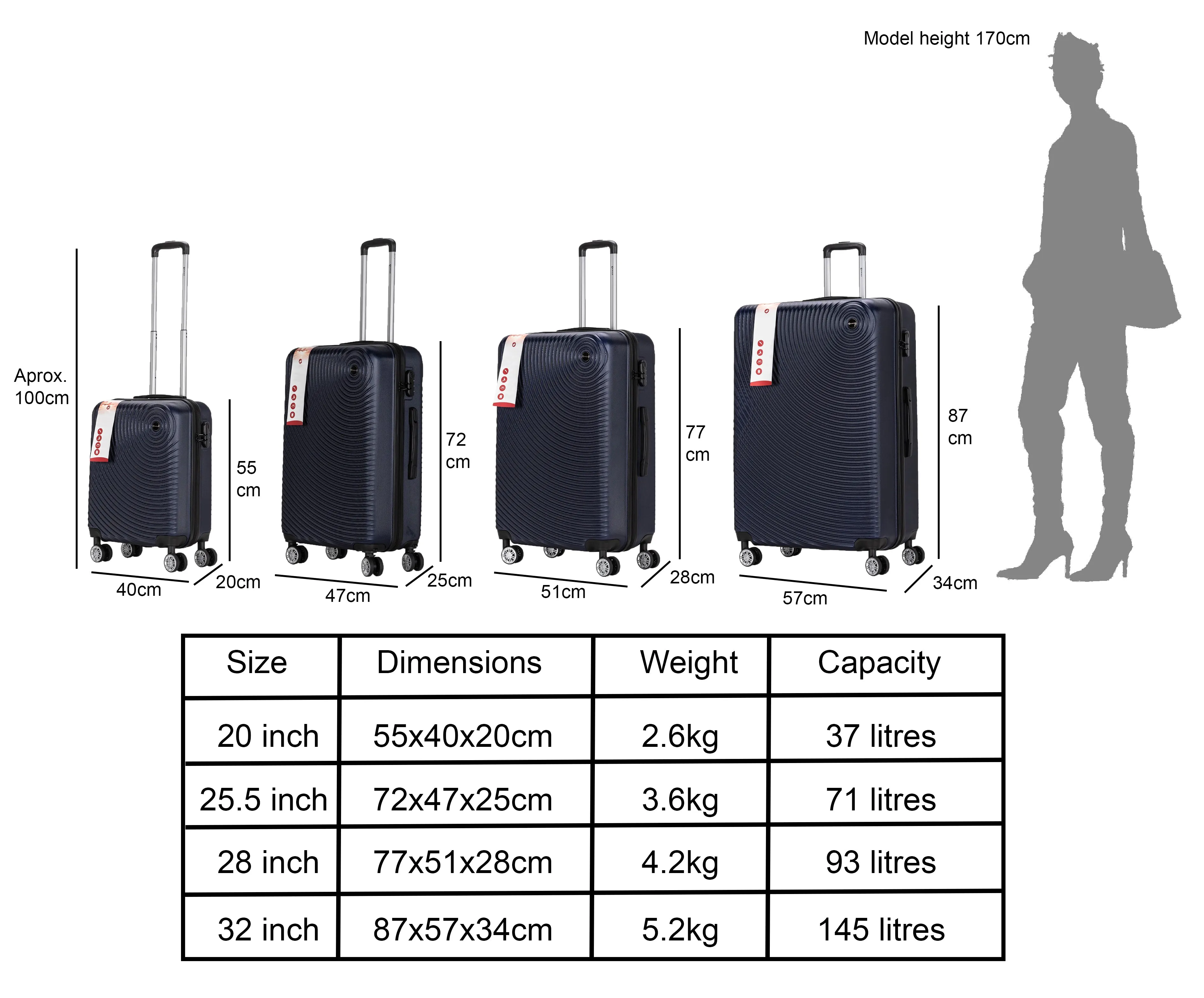 Circle ABS Hard Shell Suitcase Navy