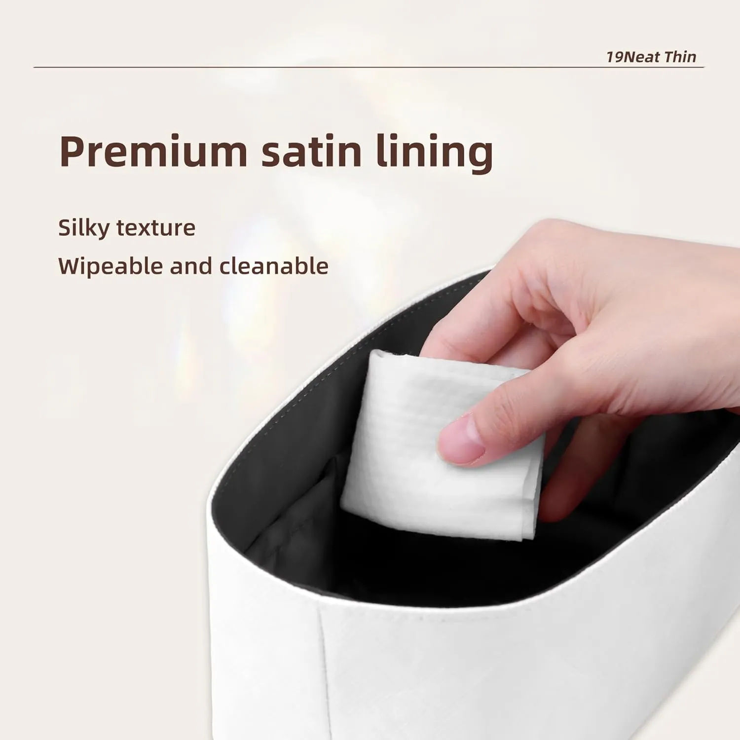 City Tote Organizer Insert, Lightweight Bag Shaper Compatible with Coach City Tote In Signature Canvas, Waterproof Dupontpaper Surface and Silky Satin Lining (Custom Lining Color)