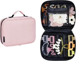 Claw Clips Organizer, Portable Claw Clip Storage Bag, Claw Clip Holder Organizer Holds More Than 20 Hair Claws for Lady Women Girls(Bag Only) (Pink)