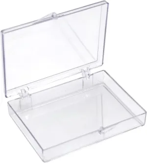 Clear Hard Plastic Hinged Lid Box, Trading Card Storage Box and Display Case for Collectibles, 3 1/2" L x 2 9/16" W x 5/8" H, 10 Boxes, Made in USA