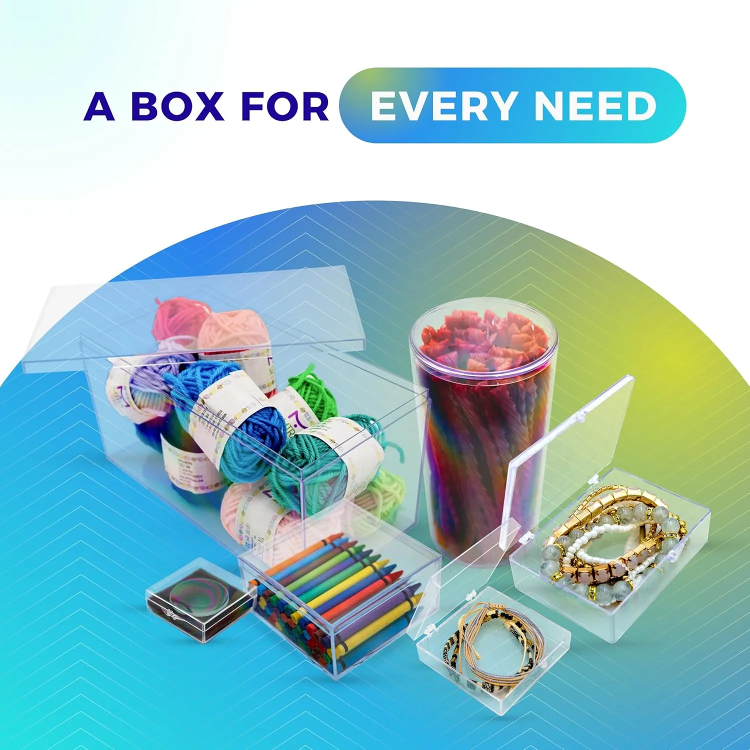 Clear Hard Plastic Hinged Lid Box, Trading Card Storage Box and Display Case for Collectibles, 3 1/2" L x 2 9/16" W x 5/8" H, 10 Boxes, Made in USA