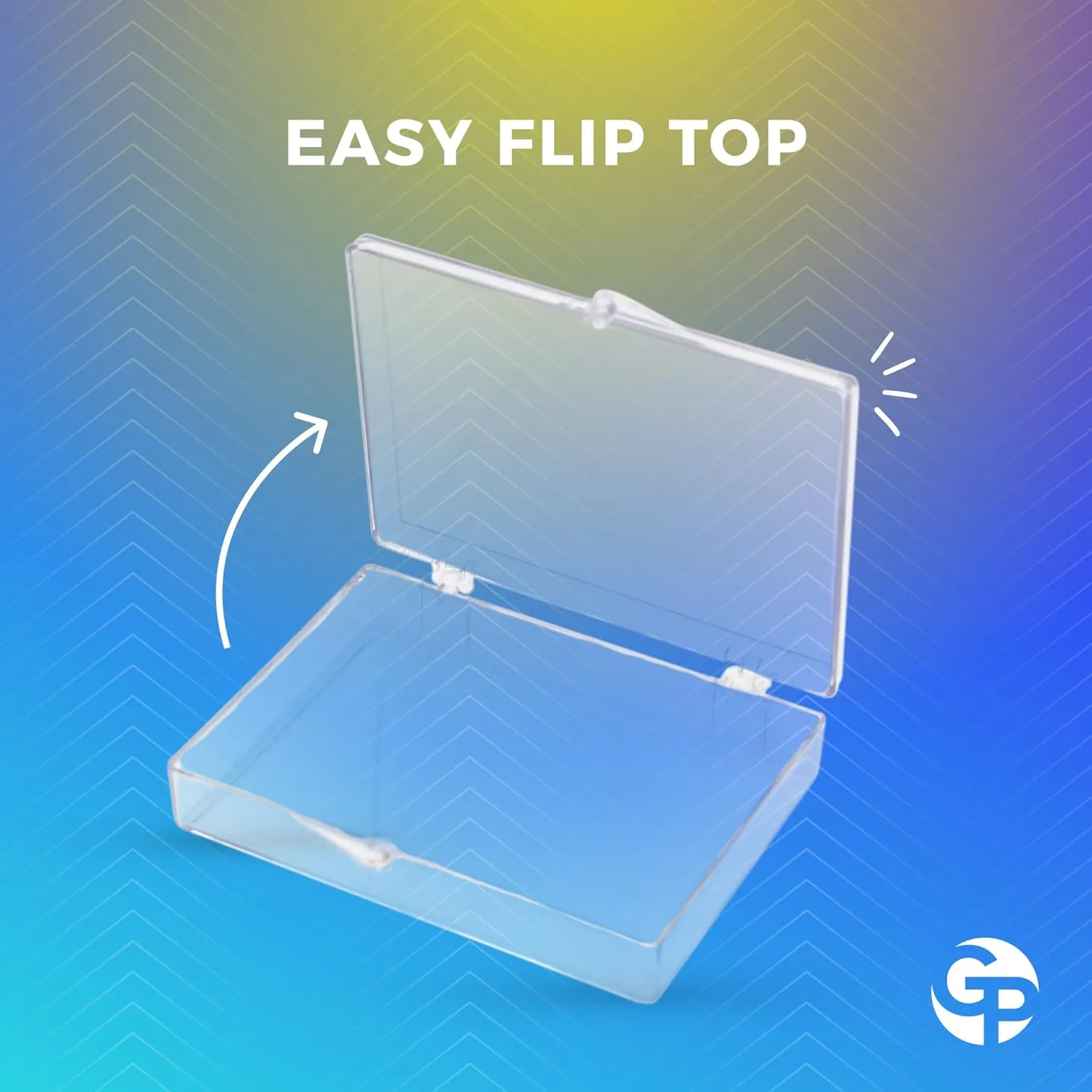Clear Hard Plastic Hinged Lid Box, Trading Card Storage Box and Display Case for Collectibles, 3 1/2" L x 2 9/16" W x 5/8" H, 10 Boxes, Made in USA