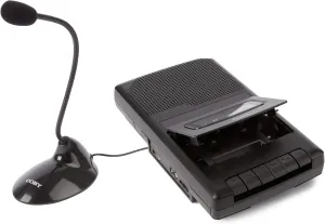 Coby Portable Cassette Player & Tape Cassette Recorder with Built-in Microphone & One-Touch Recording with Automatic Stop, External Boom Mic (CVR42BK)