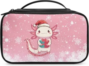 COEQINE Axolotl Makeup Bag Organizer Large Capacity Travel Toiletry Bag For Women Travel Portable Handing Organizer for Shampoo Conditiner Brushes Set Makup Accessories Chridtmas