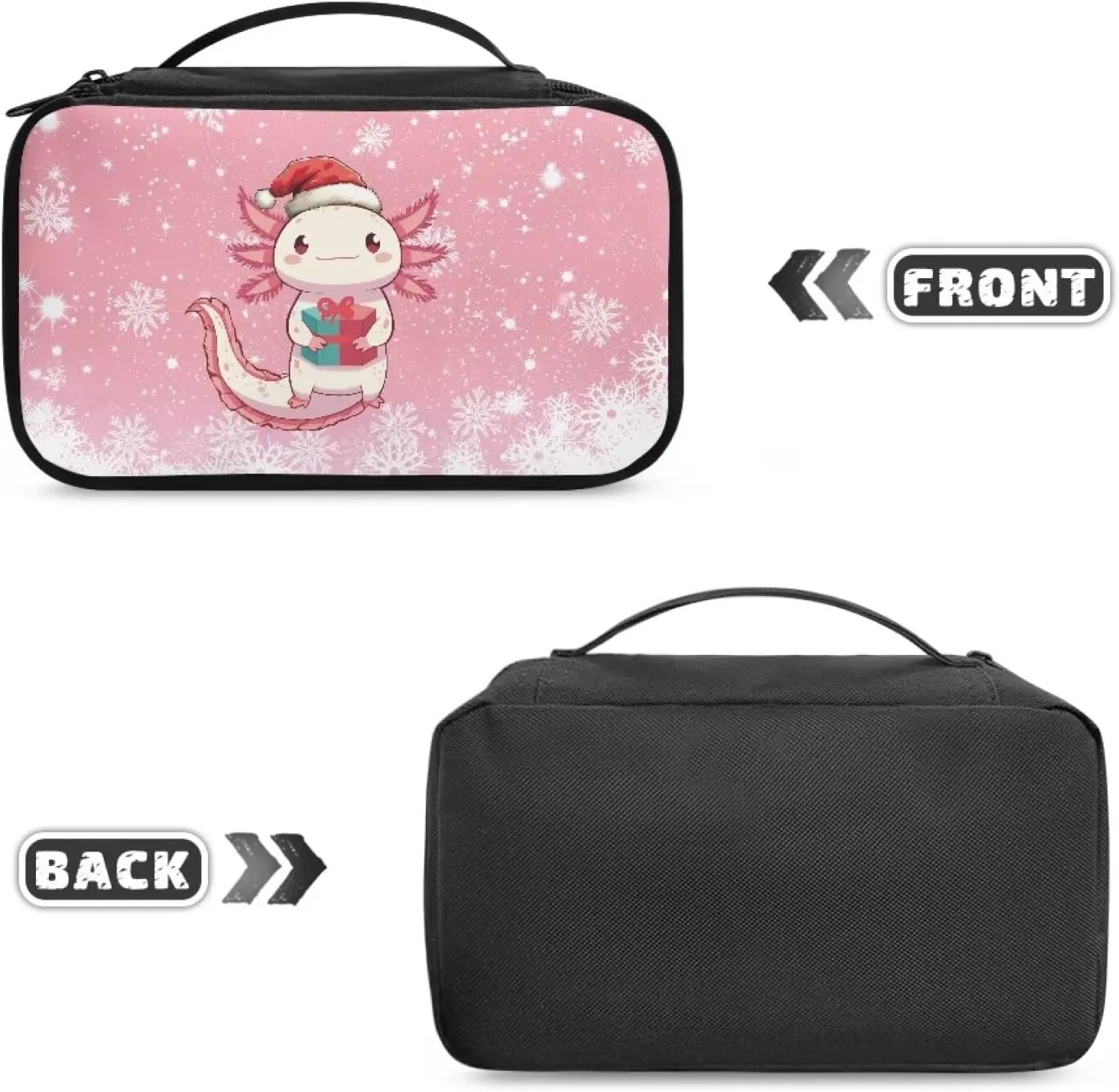 COEQINE Axolotl Makeup Bag Organizer Large Capacity Travel Toiletry Bag For Women Travel Portable Handing Organizer for Shampoo Conditiner Brushes Set Makup Accessories Chridtmas