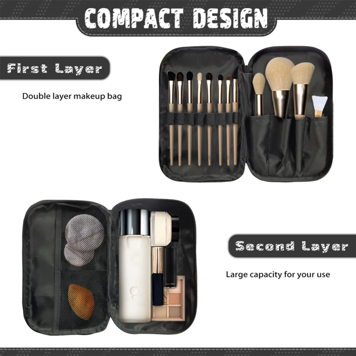 COEQINE Axolotl Makeup Bag Organizer Large Capacity Travel Toiletry Bag For Women Travel Portable Handing Organizer for Shampoo Conditiner Brushes Set Makup Accessories Chridtmas