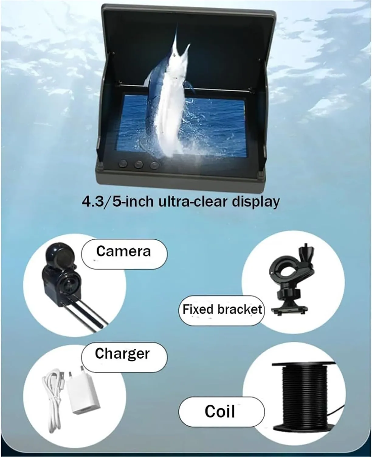 Colitt Underwater Fishing Camera,Colitt Fishing Camera,Colitt Fish Finder,colitt Underwater Camera,Ice Fishing Camera Underwater,IP68 Waterproof,Stop Guessing,for Ice Lake Sea Boat Fishing(4.3" Screen